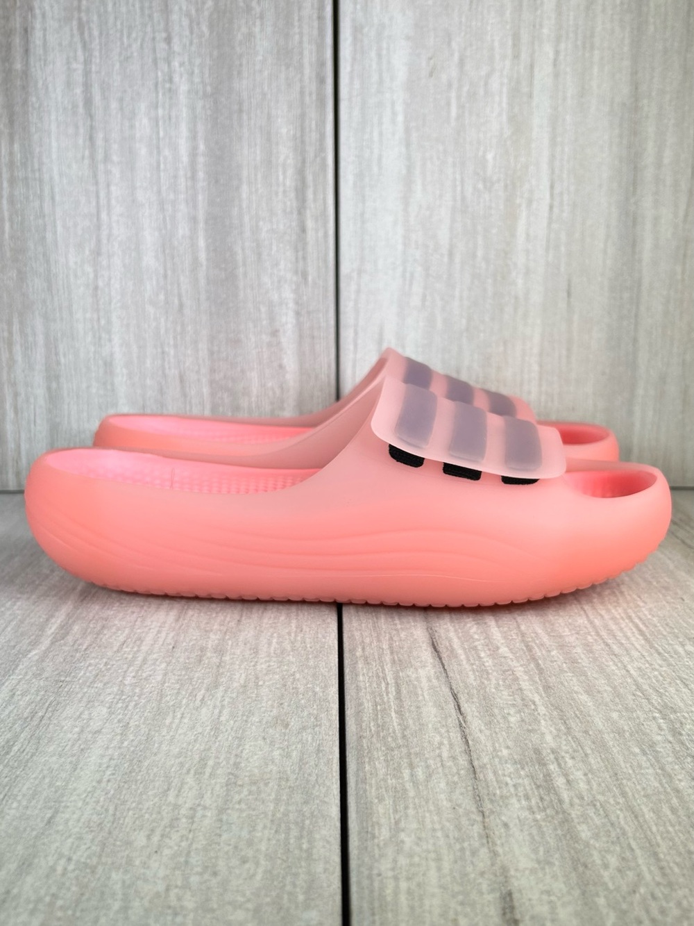 NEW Adidas Originals Adislide Pink Black Recovery Comfort Sandal Mens Size 9 13 - Picture 4 of 11